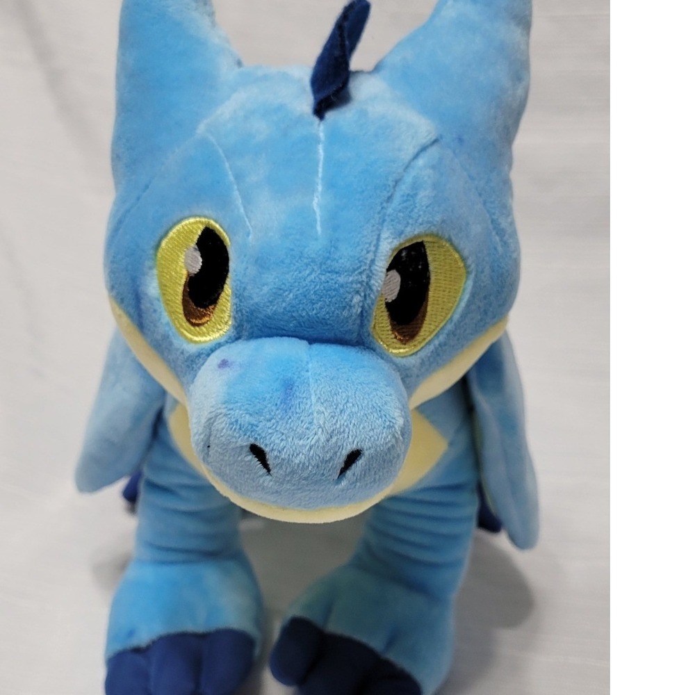 Rescue Riders Dragon Plush with Saddle Dreamworks Toy 15 Inch Blue Yellow